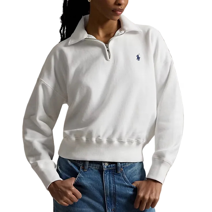 Pullover con un quarto di cerniera