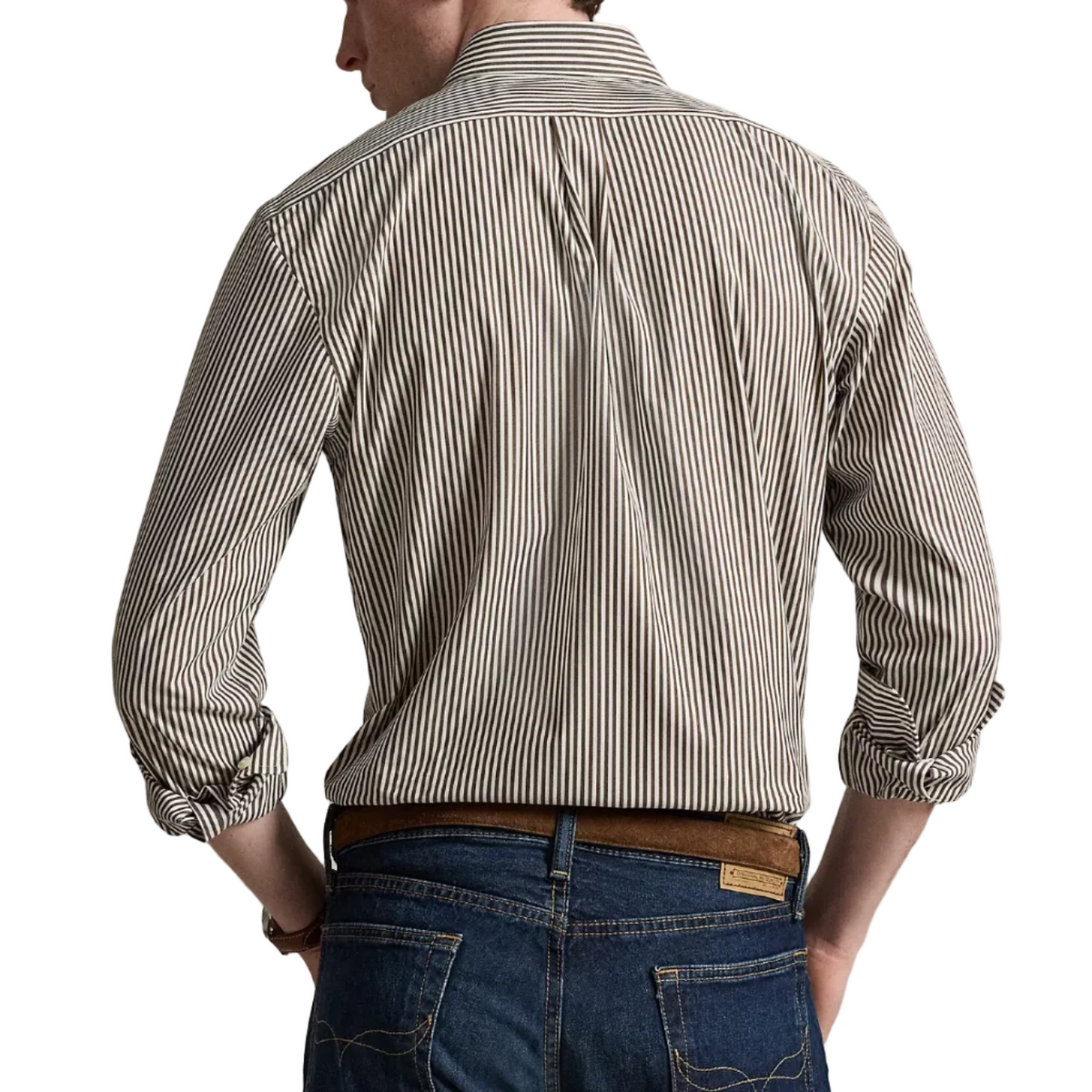Camicia in popeline stretch a righe Custom Fit