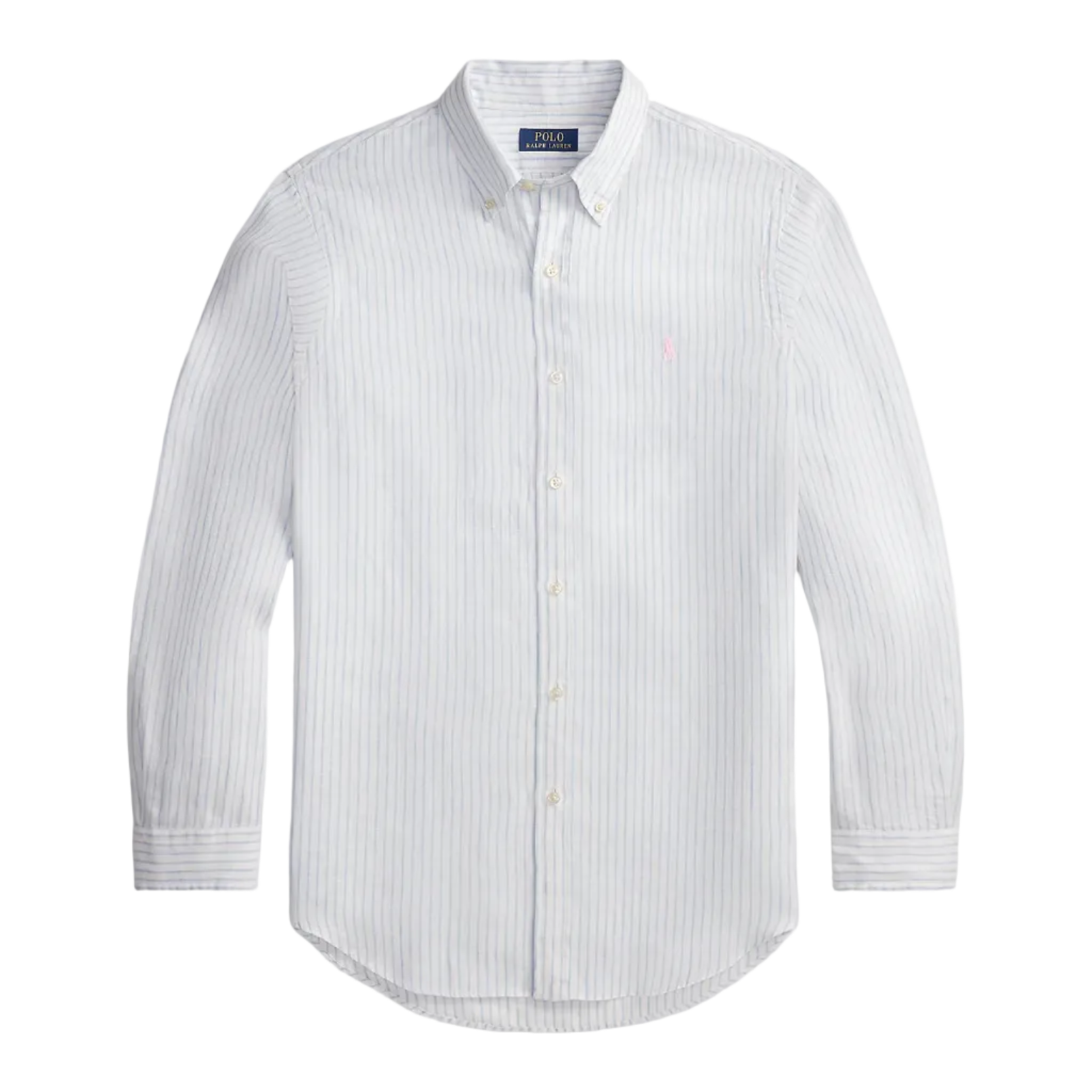 Camicia in lino a righe Custom-Fit