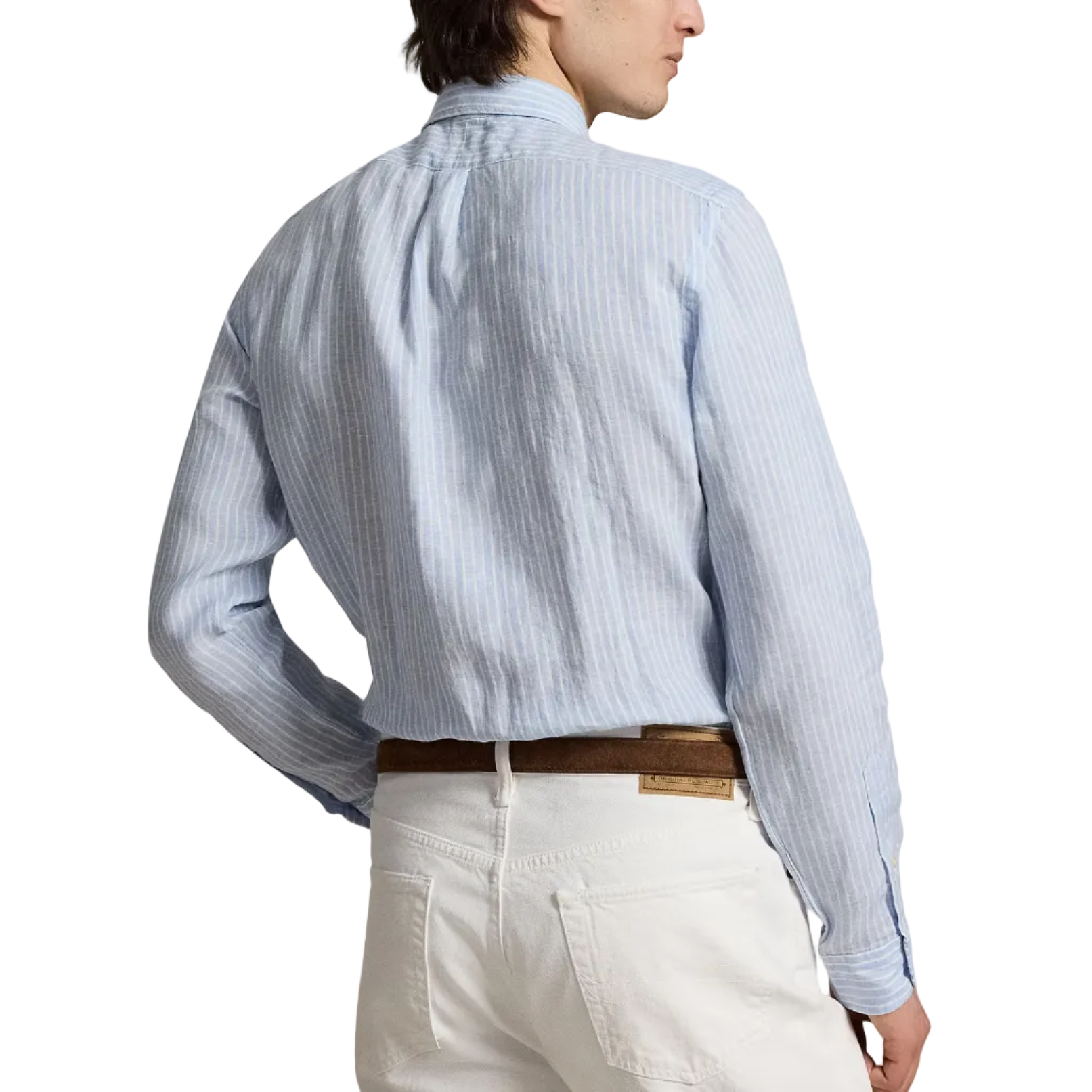 Camicia in lino a righe Custom-Fit
