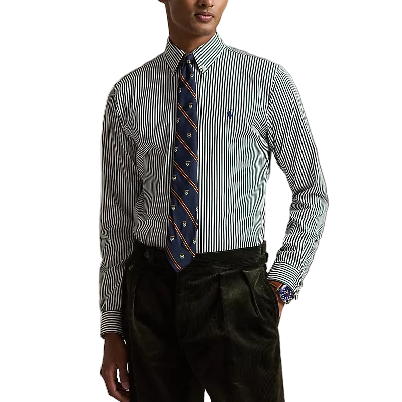 Camicia in popeline a righe Custom-Fit