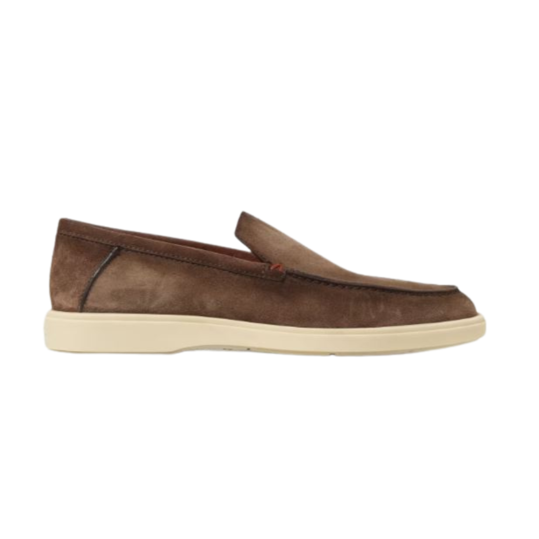 Santoni Mocassino Camoscio Marrone