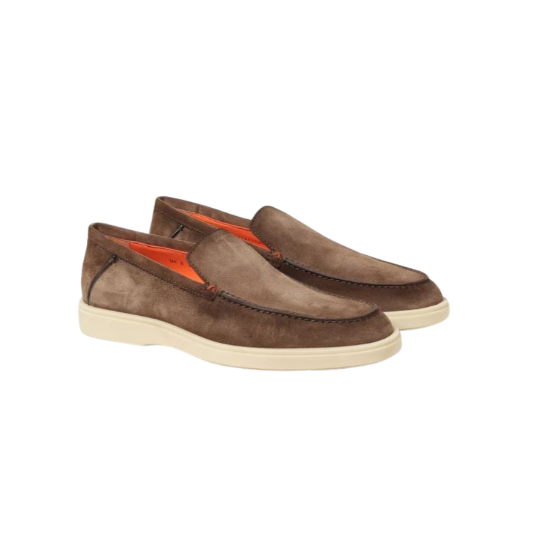 Santoni Mocassino Camoscio Marrone