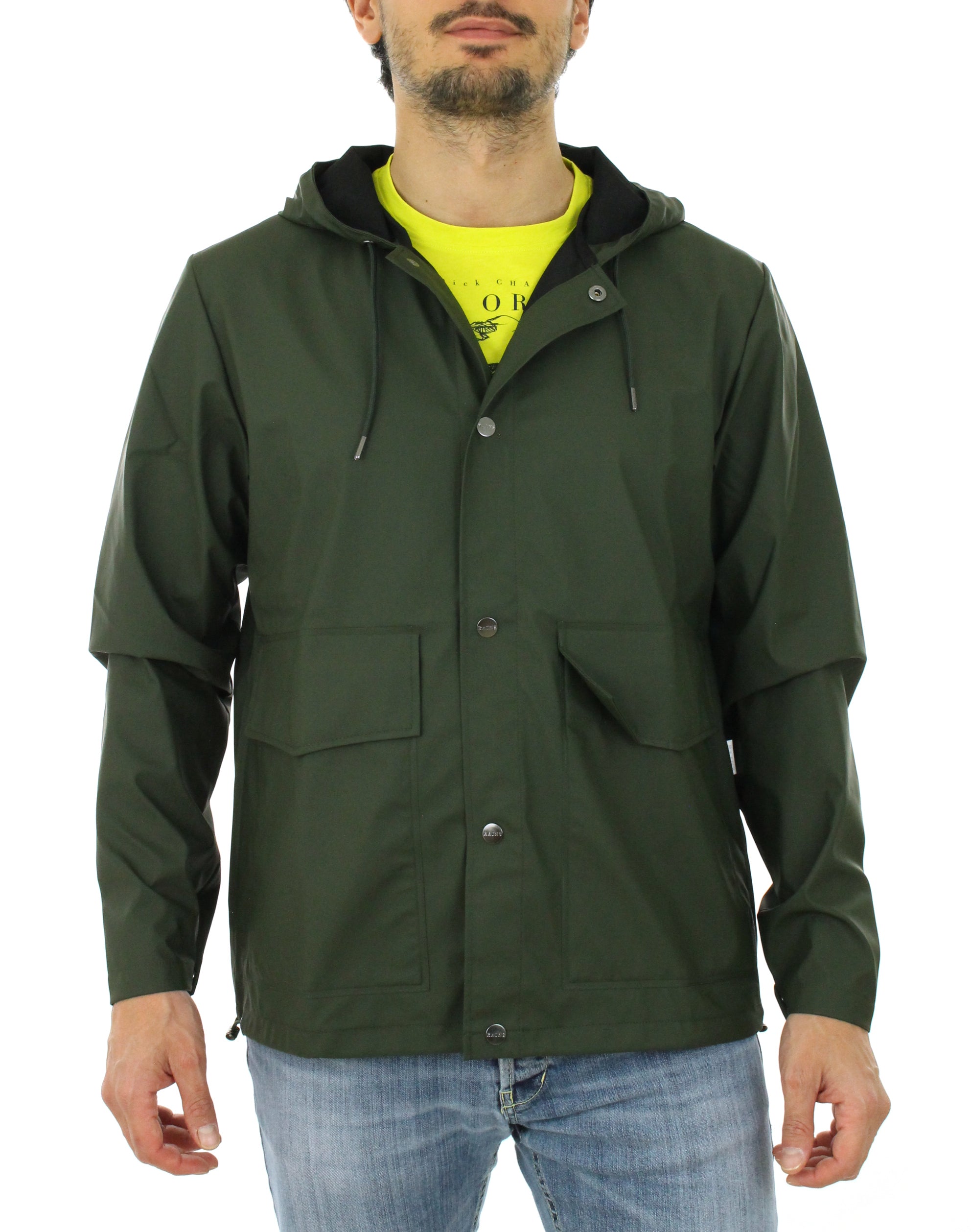 RAINS GIACCA IMPERMEABILE UNISEX 1826 VERDE