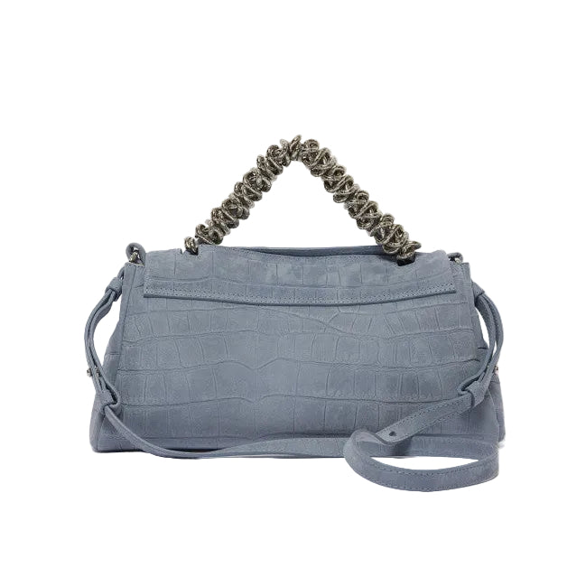 Borsa Sveva Longuette Twilight a spalla in nabuk stampa cocco
