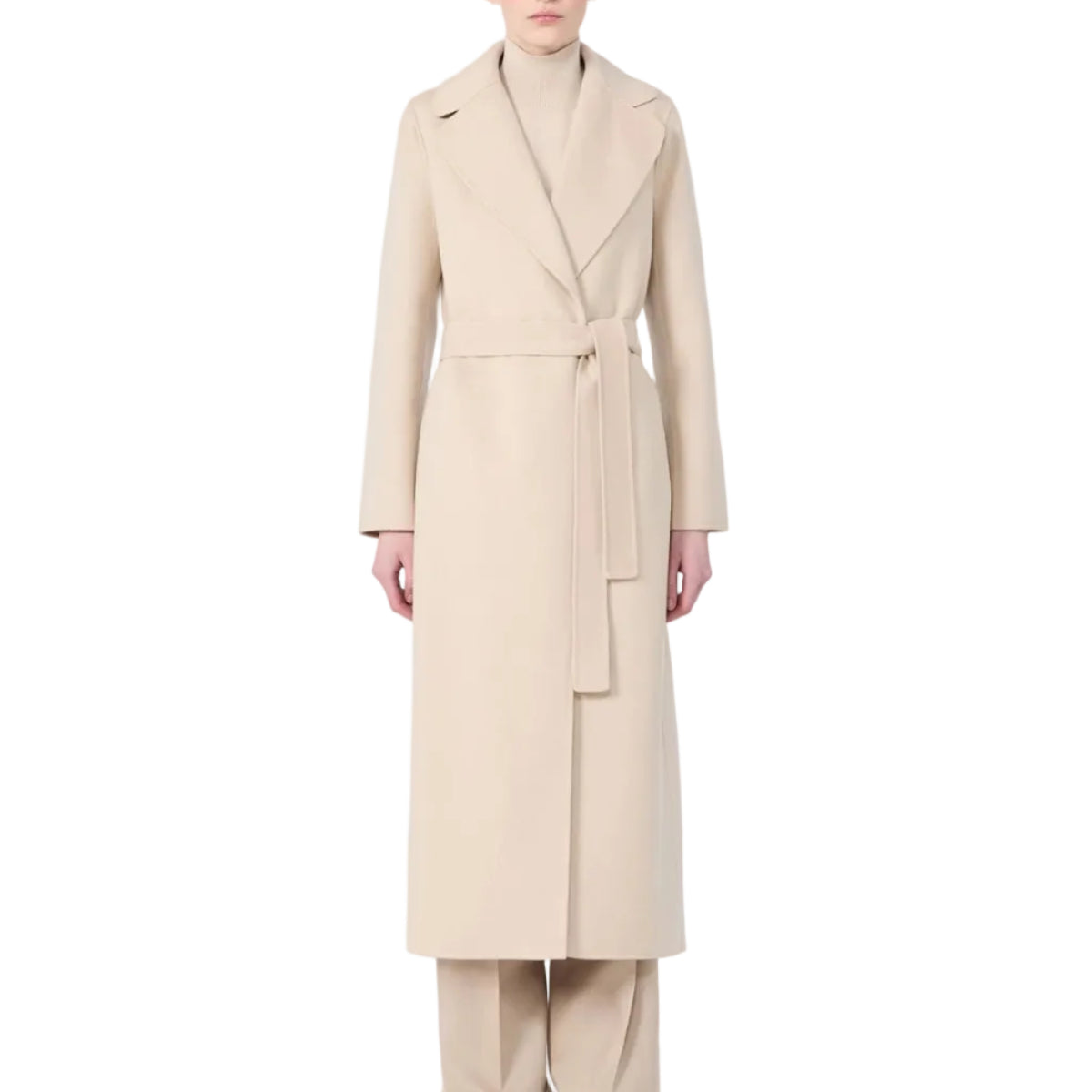 Cappotto a vestaglia in drap di lana Poldo