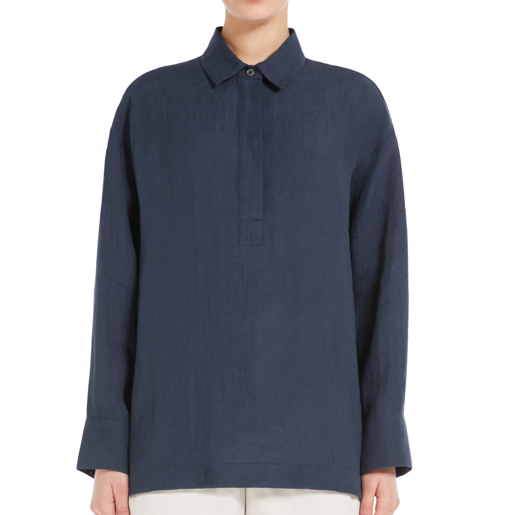 'S Max Mara Camicia polo in tela di lino