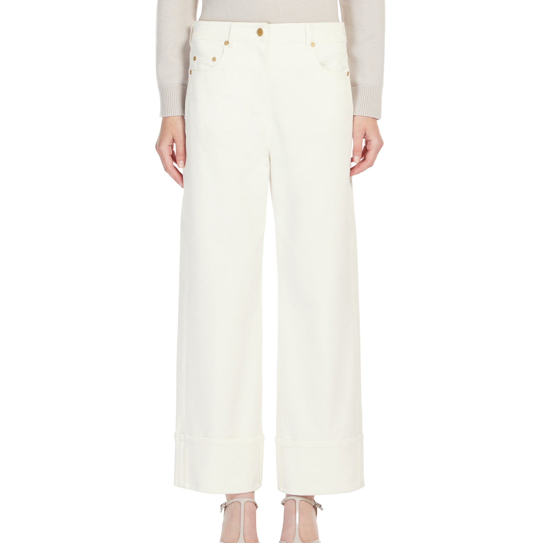 'S Max Mara Pantalone in Bull di Cotone Stretch