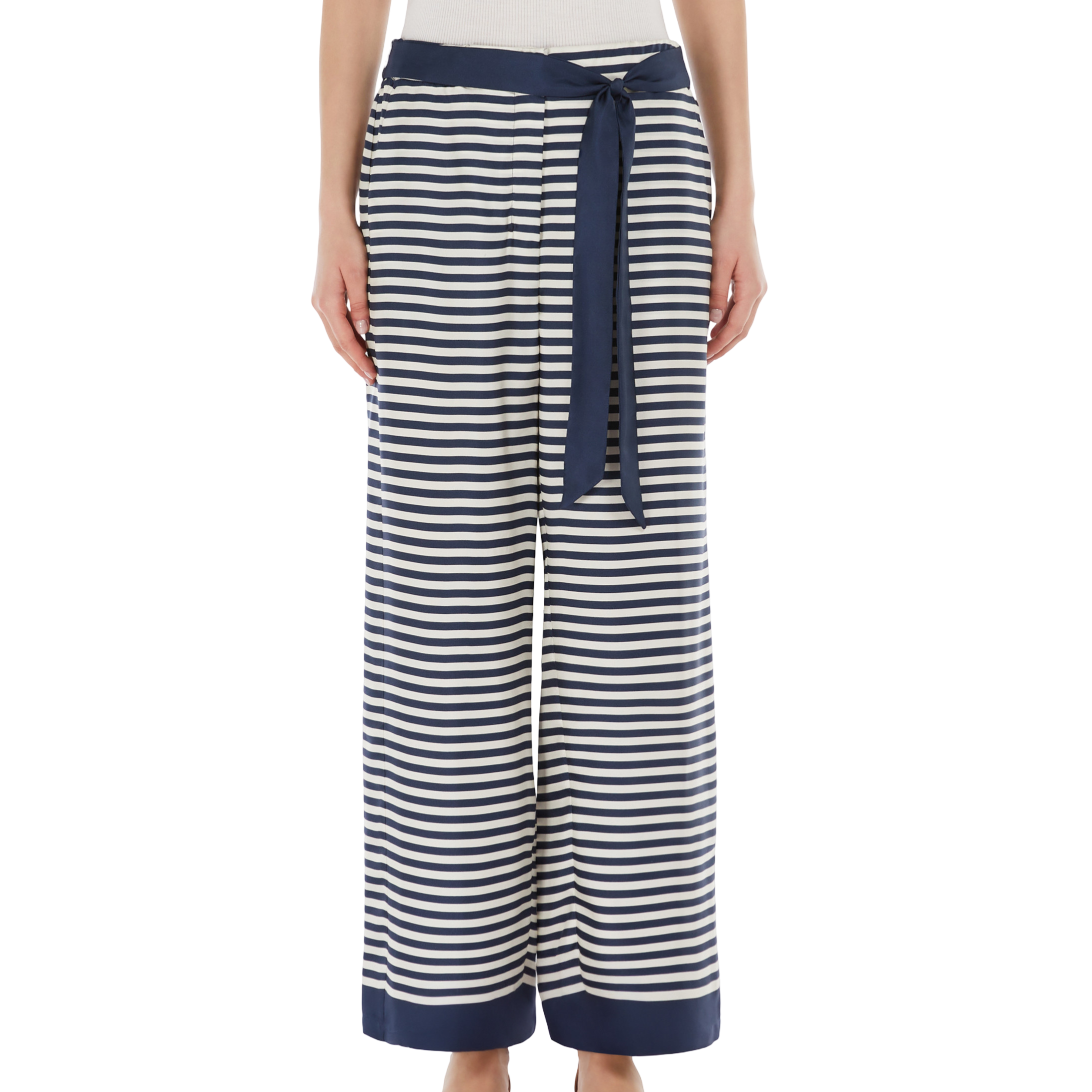 'S Max Mara Pantalone in seta stampata con cintura