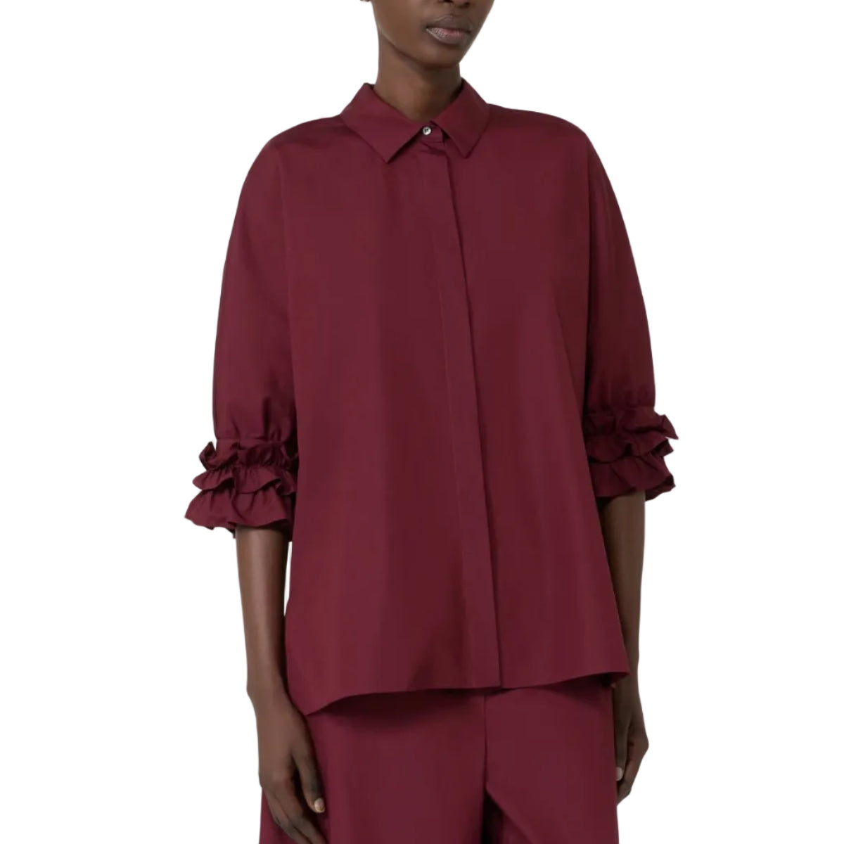 Camicia in popeline di cotone Nebbie