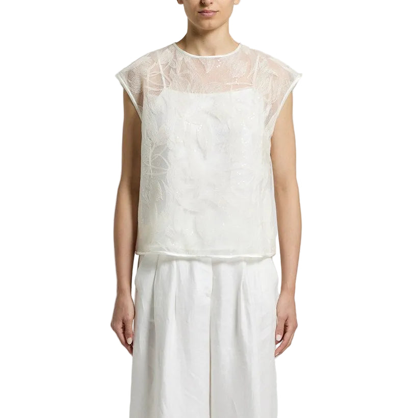 Camicia Ricamo con filo di cotone e paillette