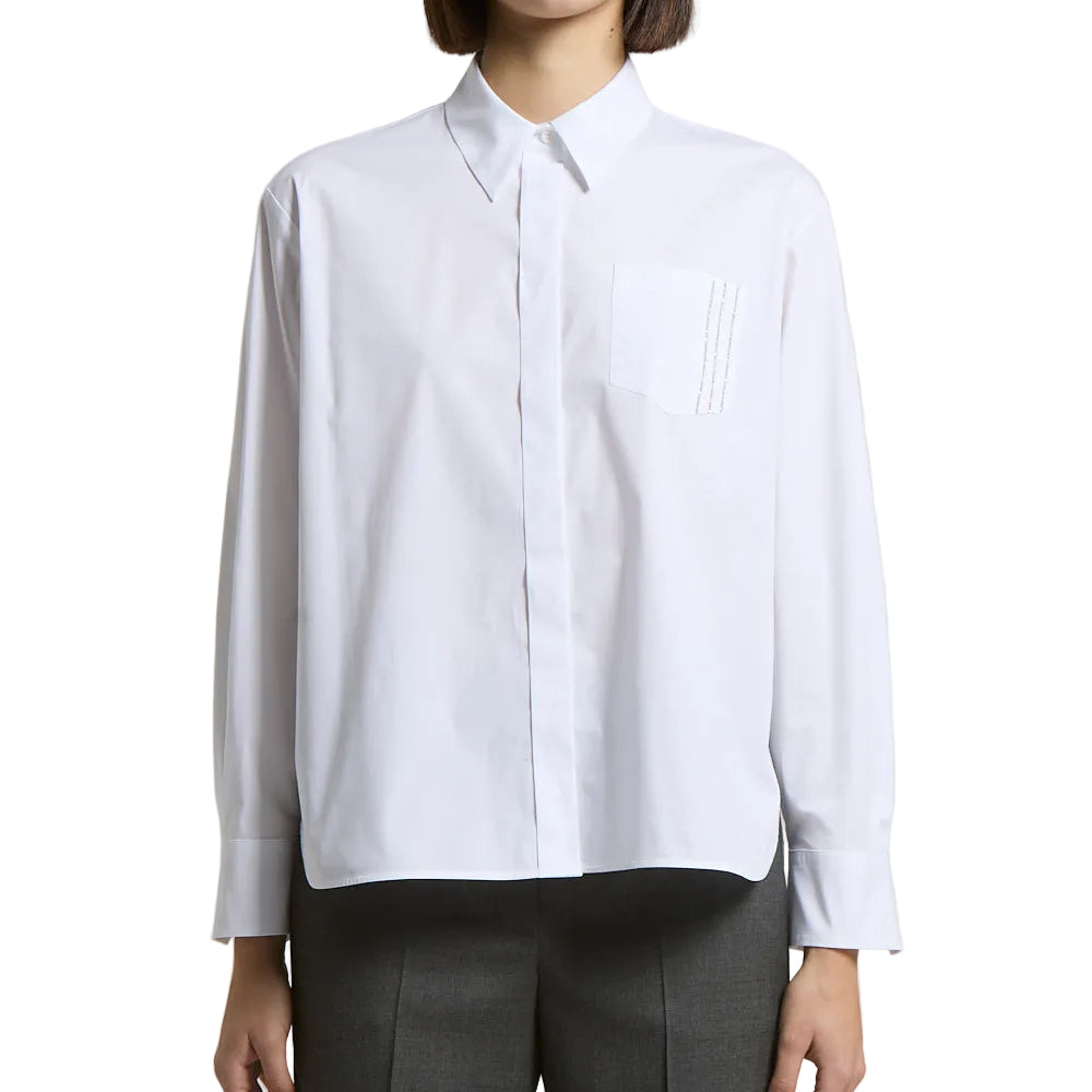 Camicia donna Popeline unito di cotone stretch