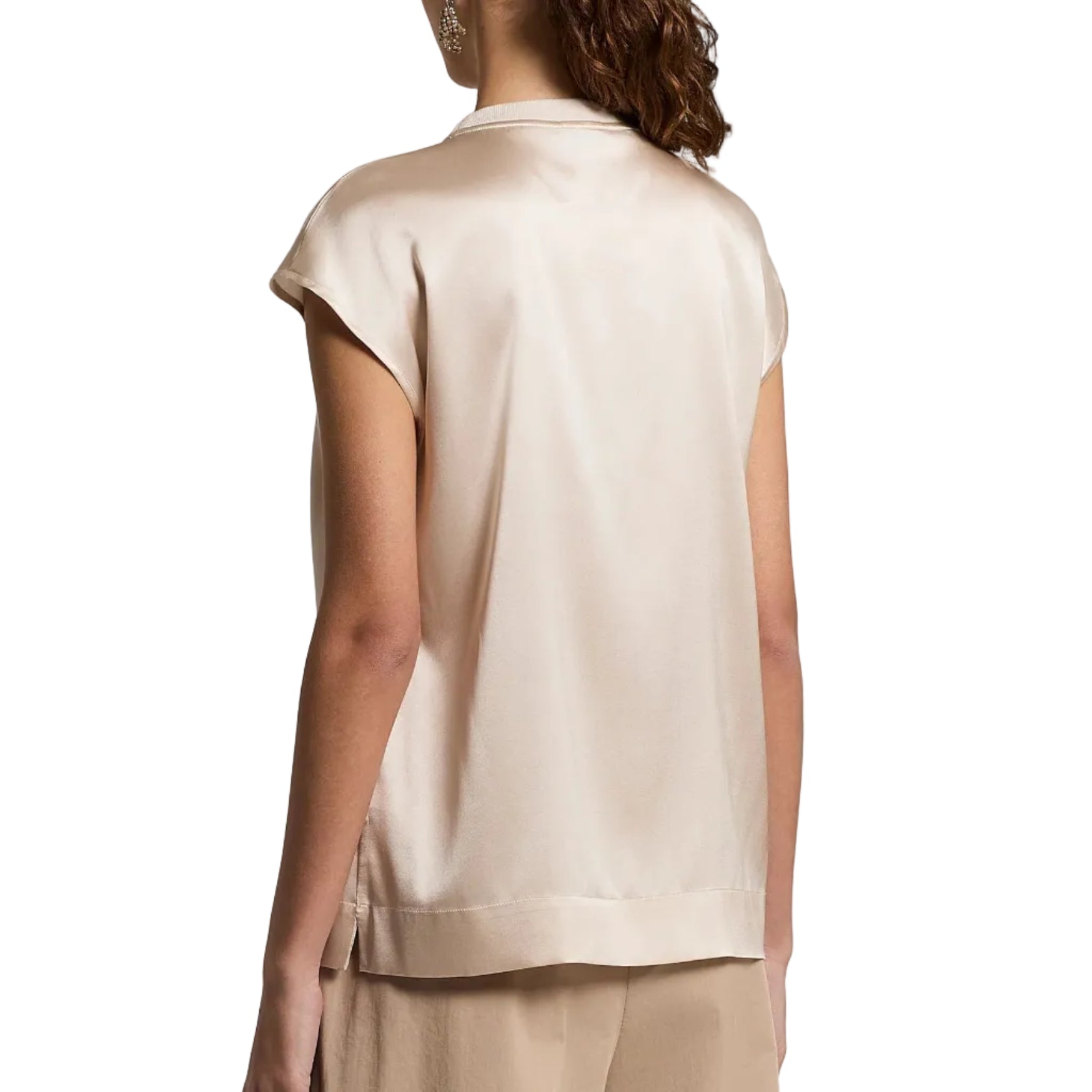 T-shirt in raso di seta stretch