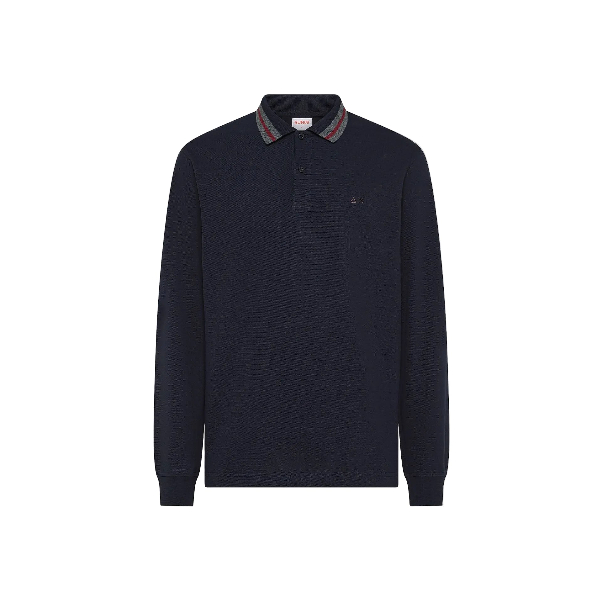 Polo Collar Multistripes a Manica Lunga