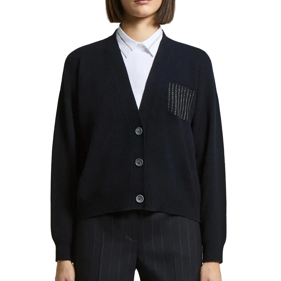 Cardigan in lana,seta e cashmere
