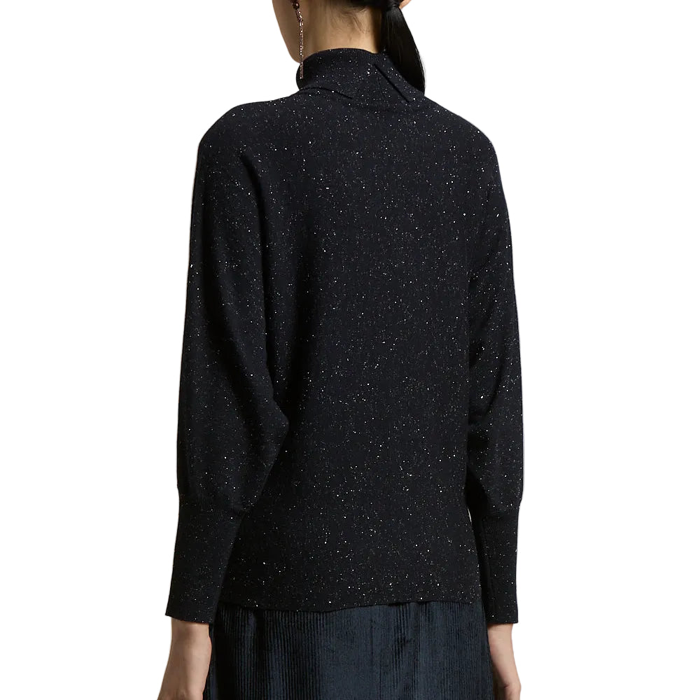 Maglia donna tricot Filato in lana e viscosa con pagliuzze laminate