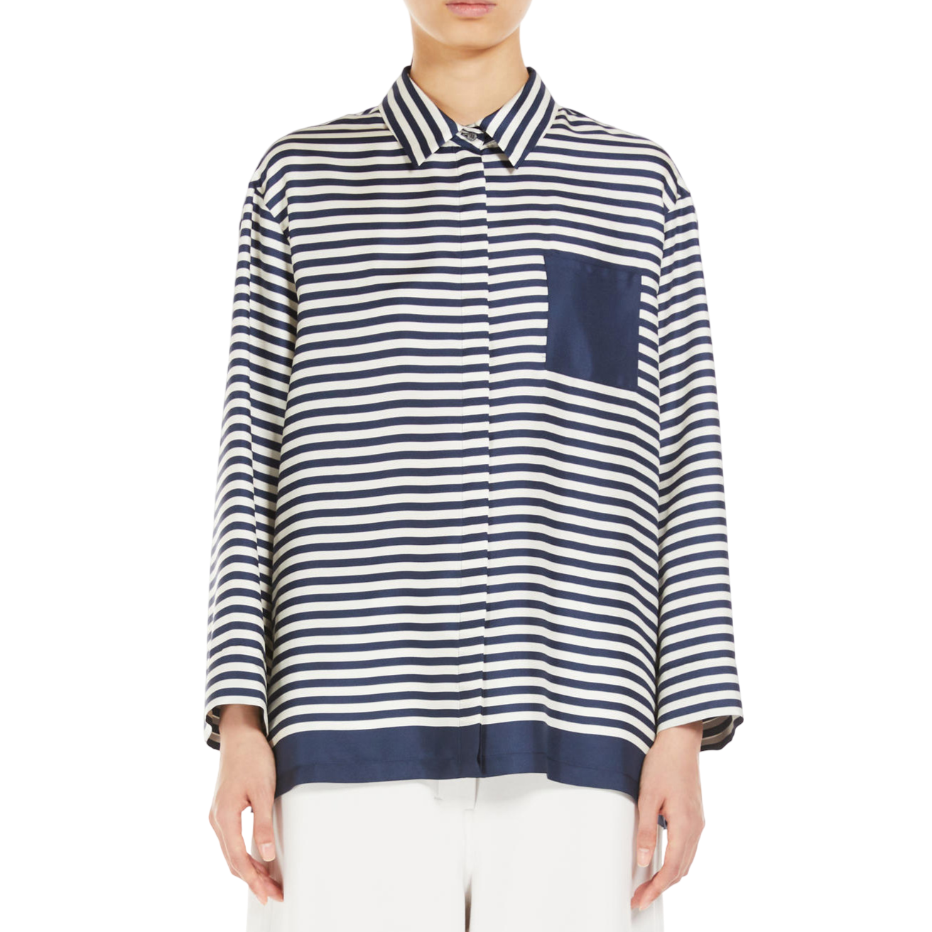 'S Max Mara Camicia in twill di seta stampata