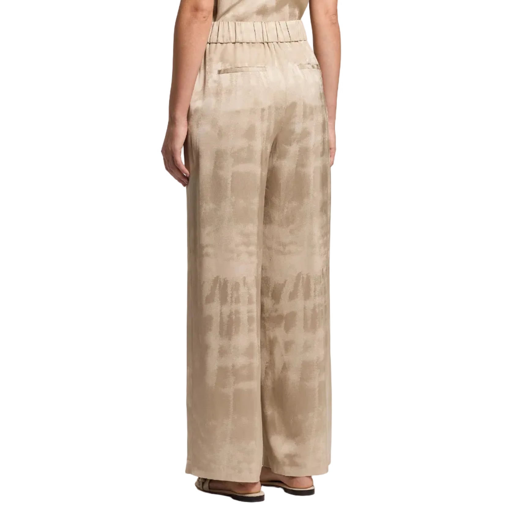 Pantalone in fluida viscosa jacquard