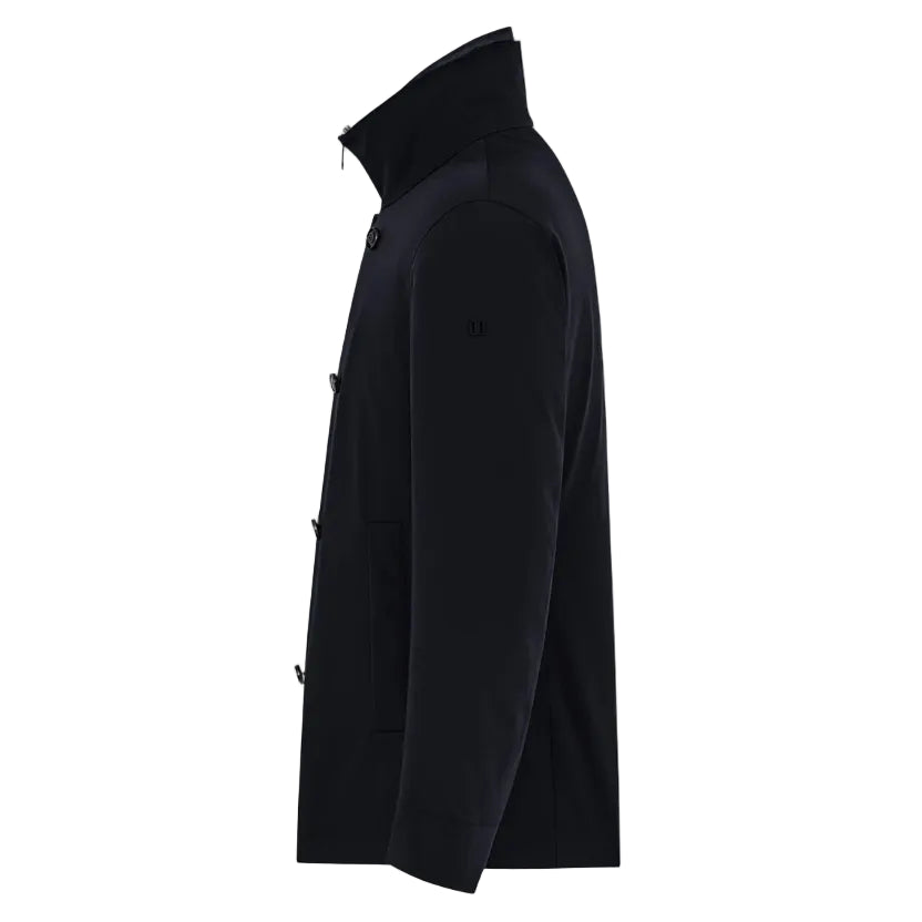 PEACOAT IN TESSUTO TECNICO BI-STRETCH CON COLLO IN PIEDI E PETTORINA STACCABILE EDMUND