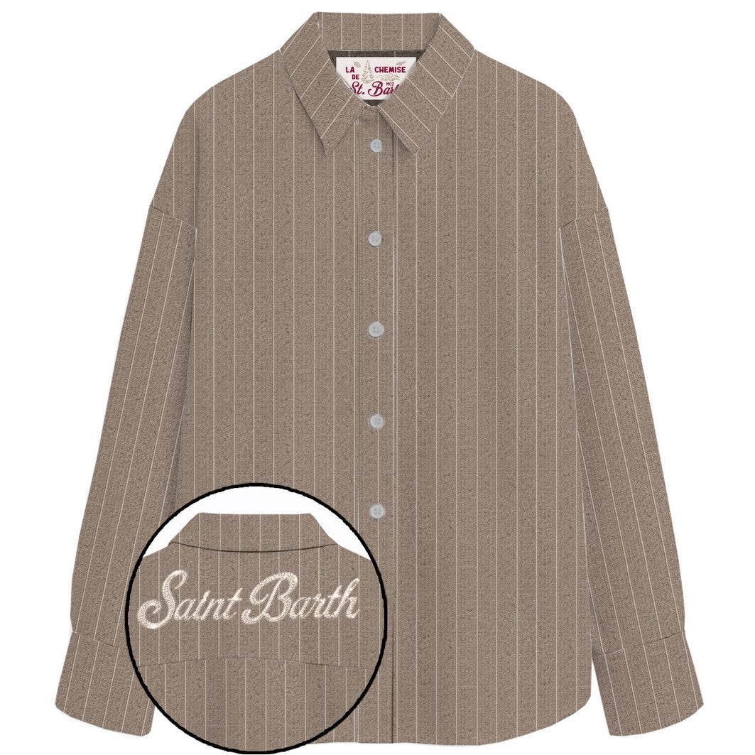 Camicia Gigy in flanella con motivo tartan e ricamo logo