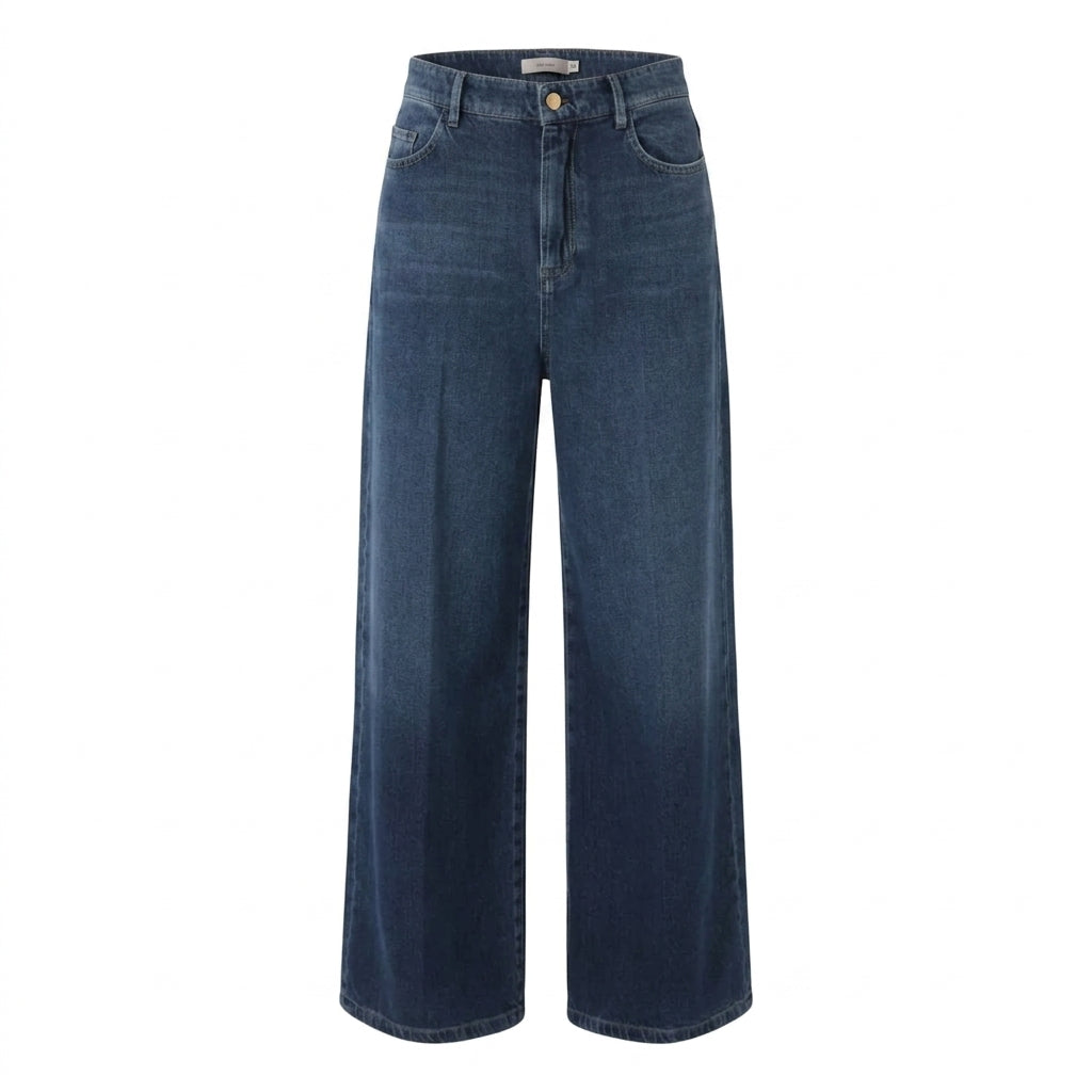 Jeans ampio in denim di cotone Elia