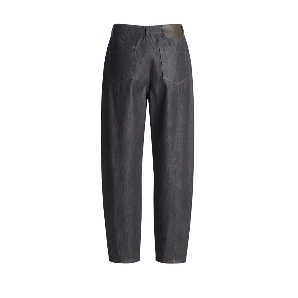 Pantalone barrel leg effetto denim Bevanda
