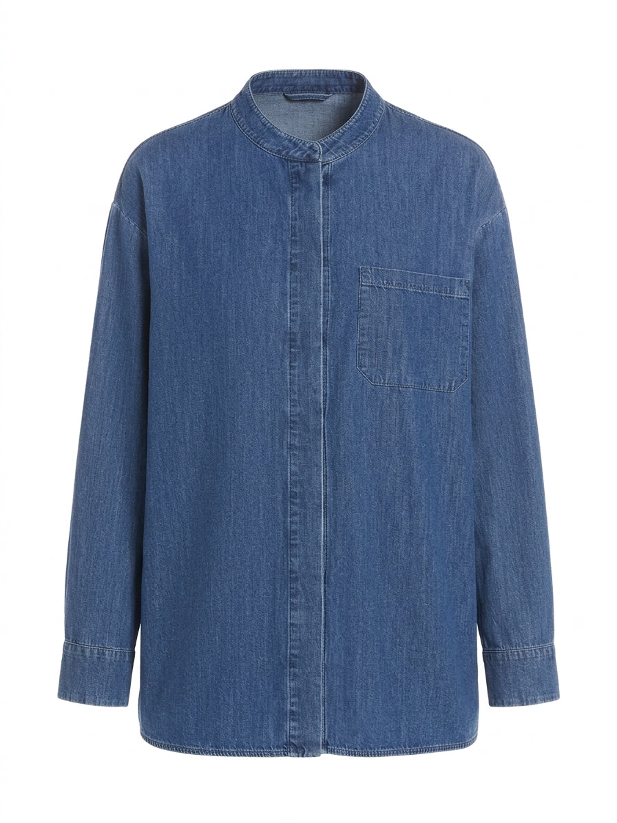 Camicia in Denim di Cotone
