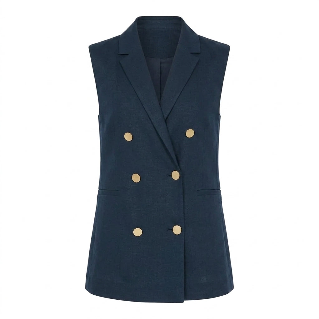 Gilet in Canvas di Puro Lino Bird