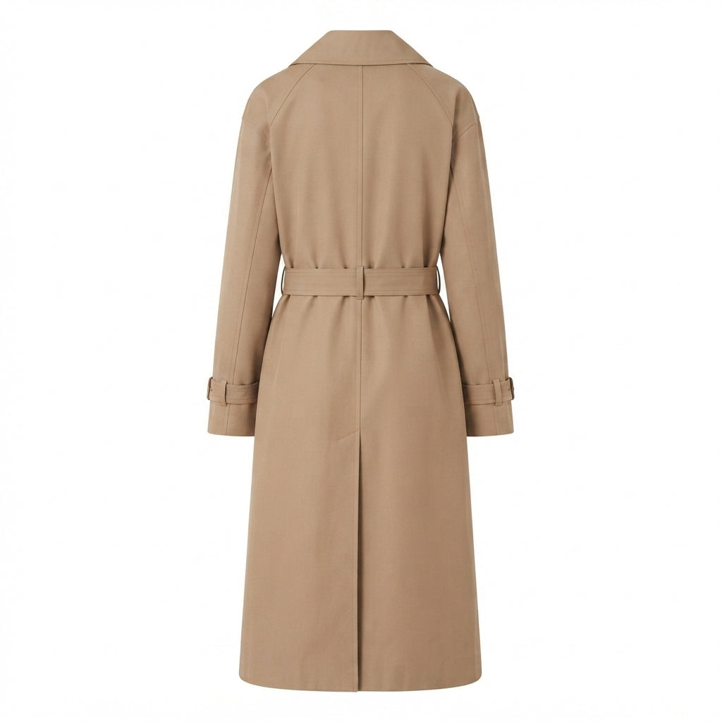 Trench Lungo In Twill Di Cotone Fiorito