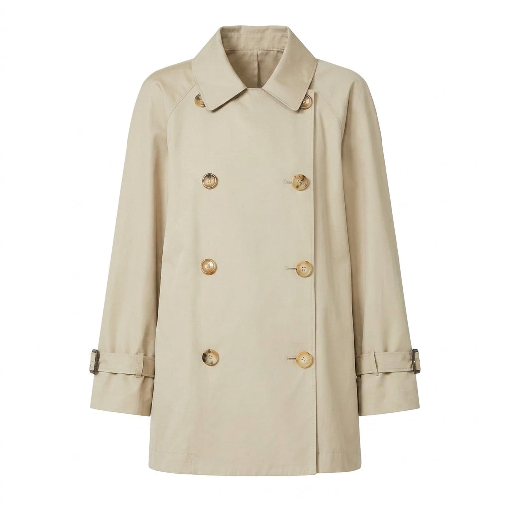 Trench Corto in Twill Antigoccia Calle