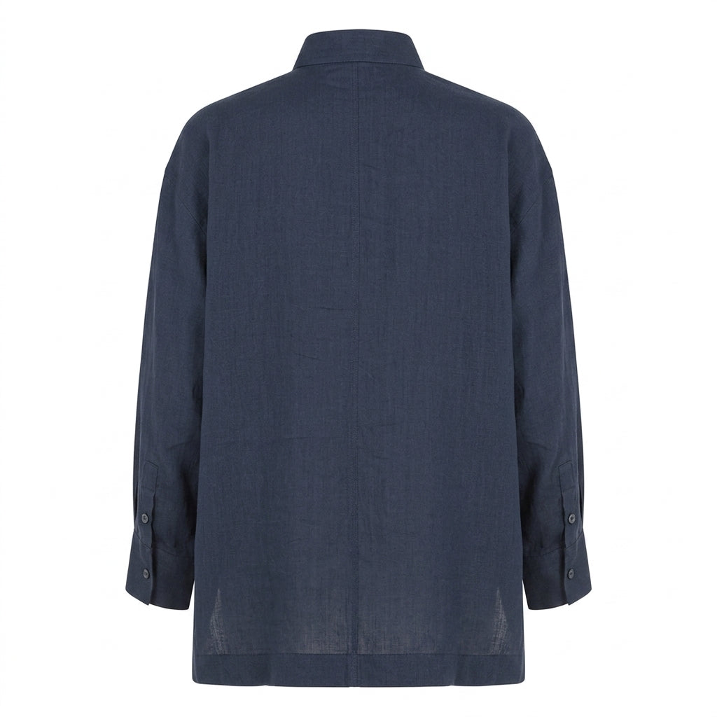 Camicia polo in tela di lino