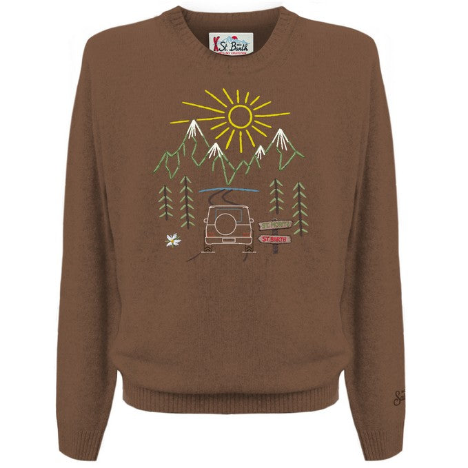 Maglia Girocollo Heron Con Ricamo