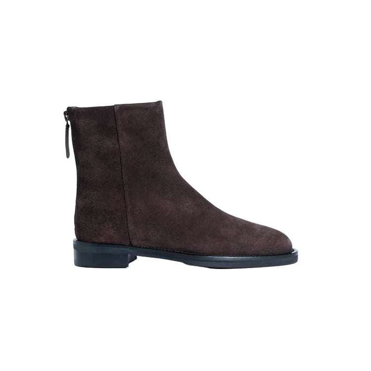 STIVALETTO IN CAMOSCIO MORO CON TACCO BASSO ISA