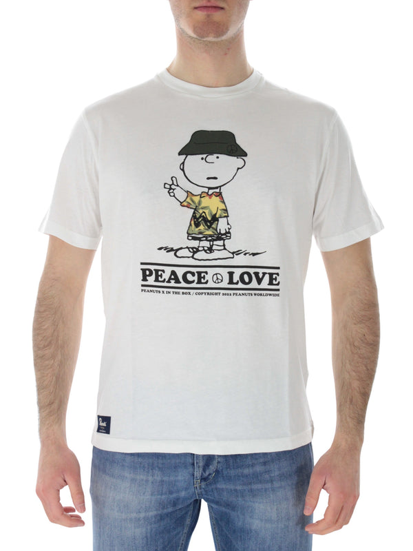 Charlie Brown Peace & Love 230007 cream t-shirt