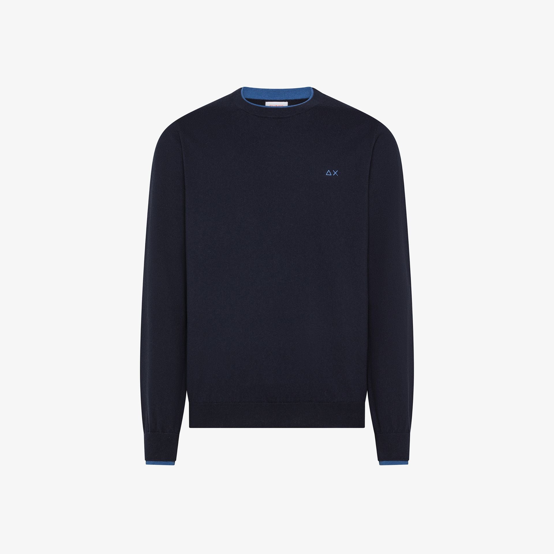 Maglia girocollo in cotone e lana