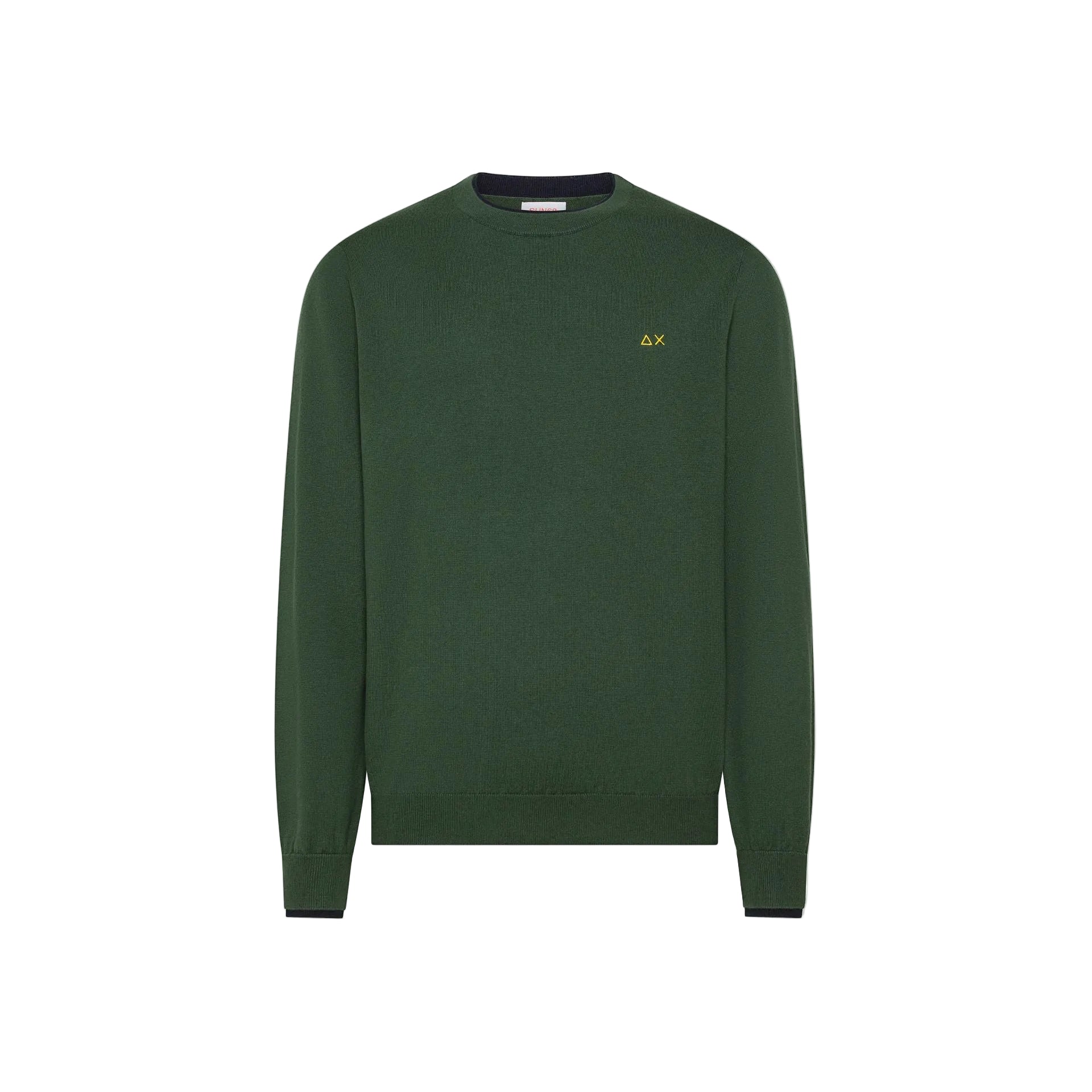 Maglia girocollo in cotone e lana