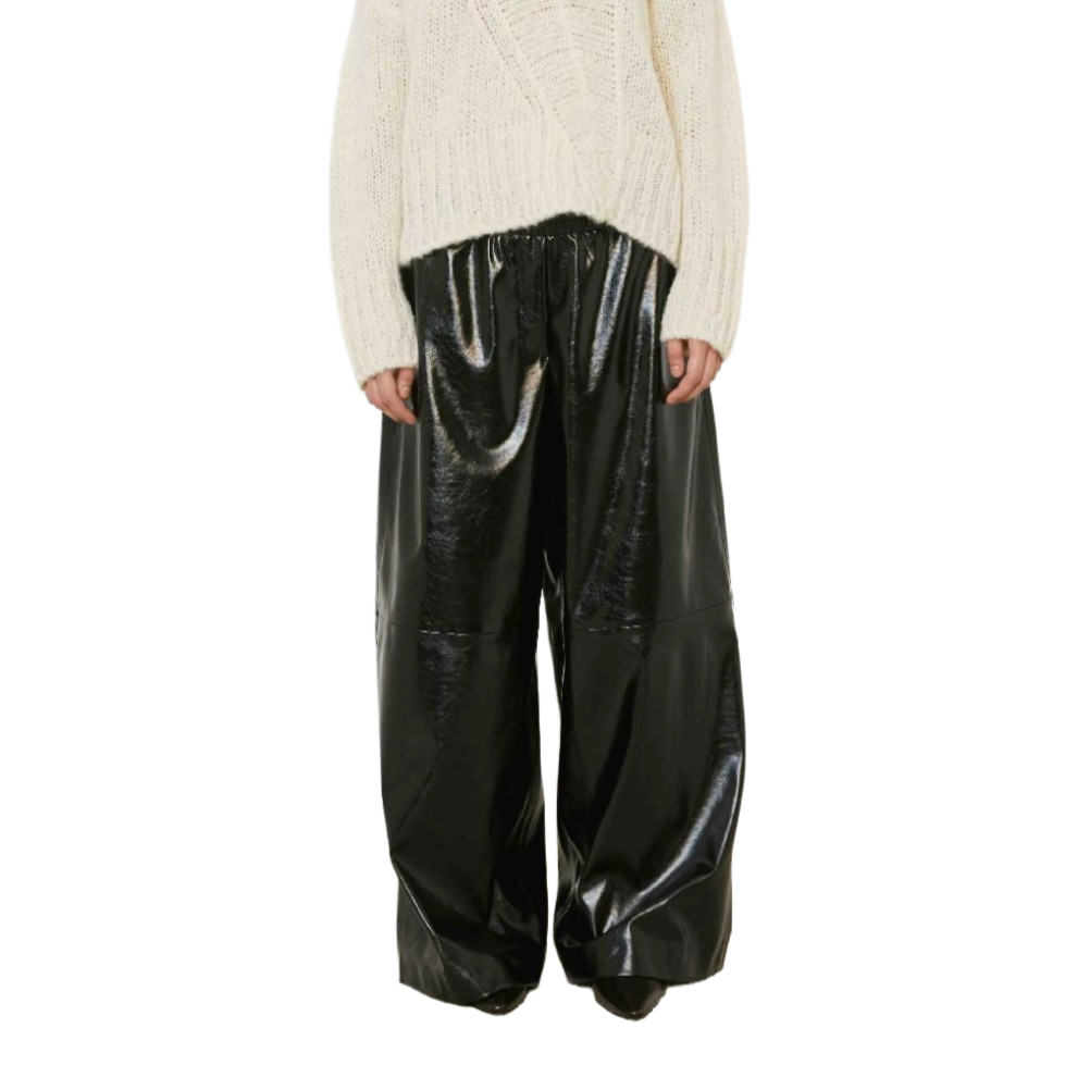 Meimeij Pantalone Largo in Ecopelle