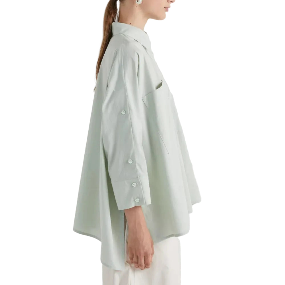 CAMICIA KIMONO CON TASCHE APPLICATE SUL DAVANTI