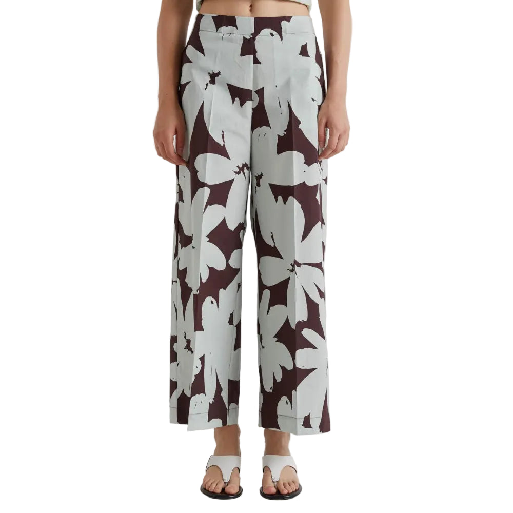 PANTALONE DRITTO IN TESSUTO STAMPATO A FIORI