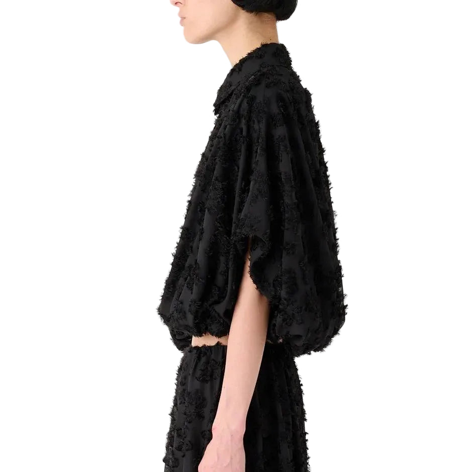 CAMICIA A PALLONCINO IN VOILE A JACQUARD