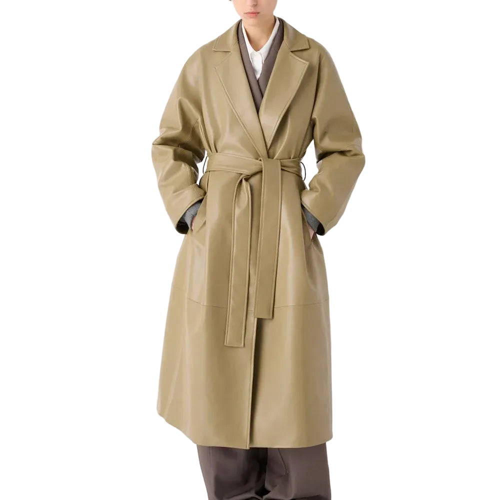 TRENCH LUNGO IN ECOPELLE