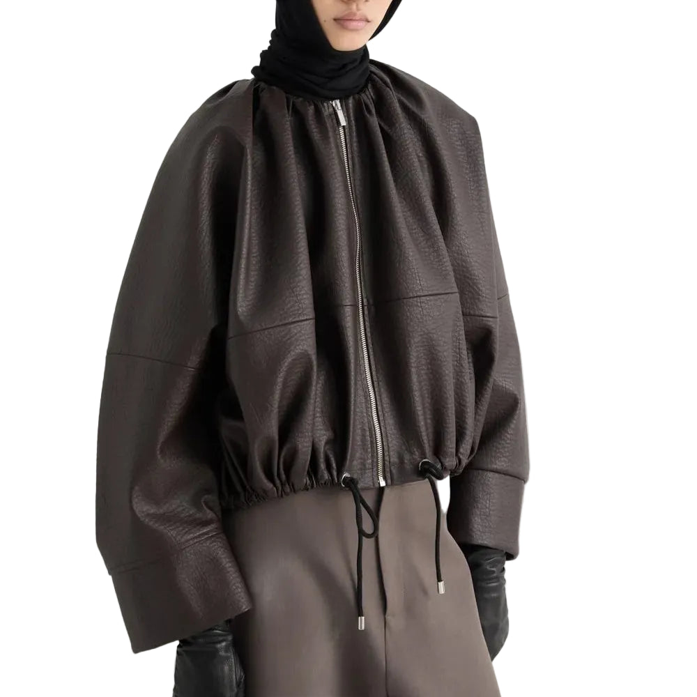 GIACCA IN SIMILPELLE CON COULISSE