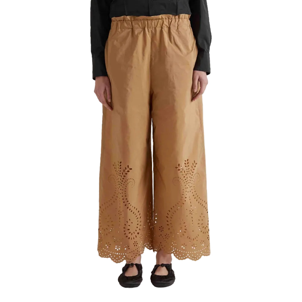 Pantalone Largo Con Motivo Laserato