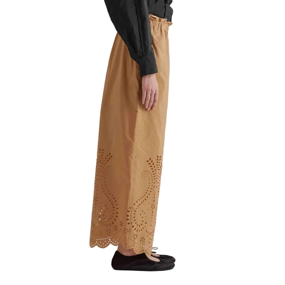 Pantalone Largo Con Motivo Laserato