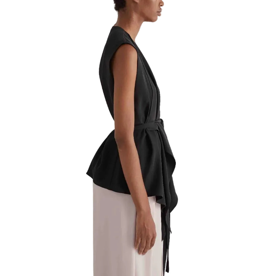 Gilet a Fazzoletto con Cintura in Vita