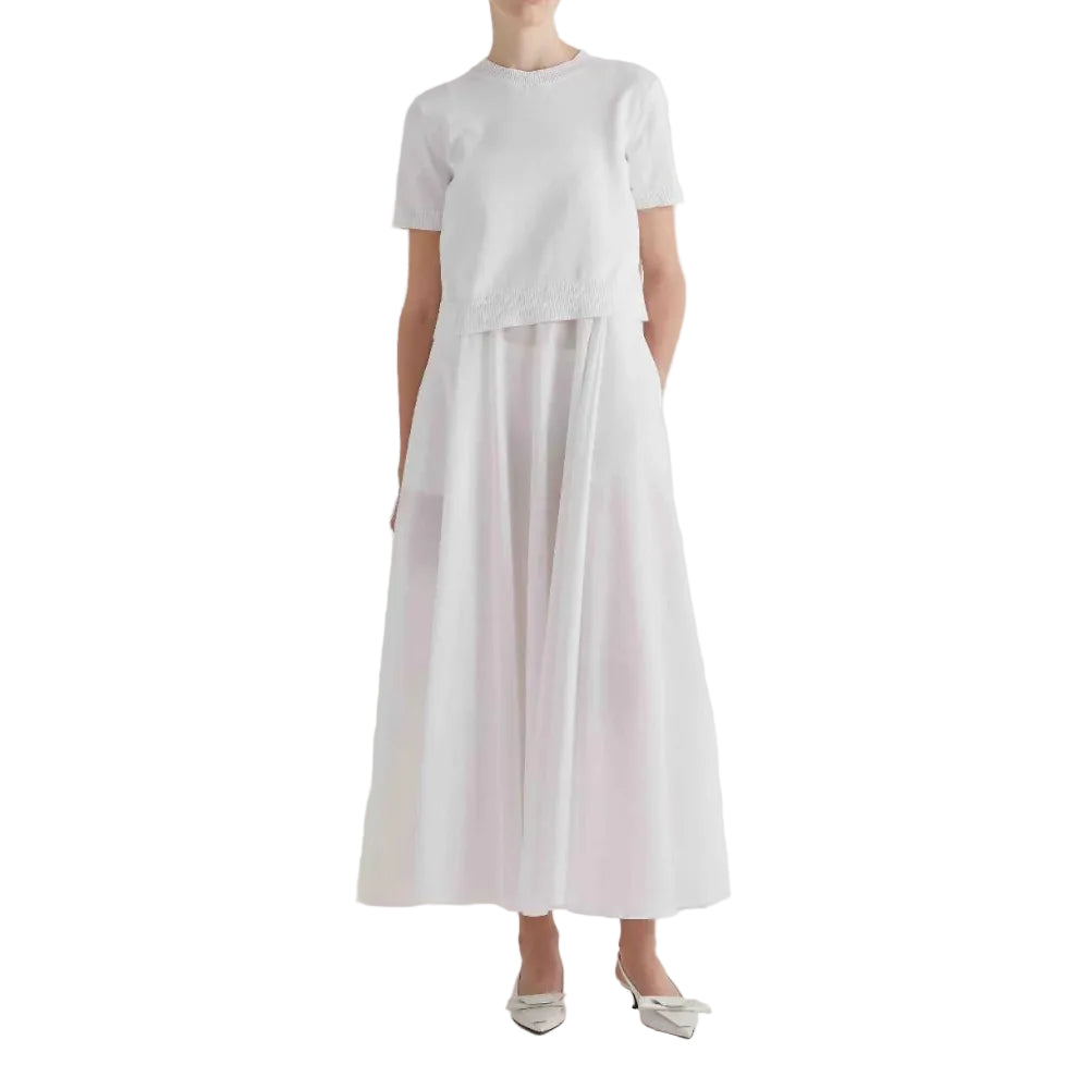 Abito Lungo con Gonna Plissettata