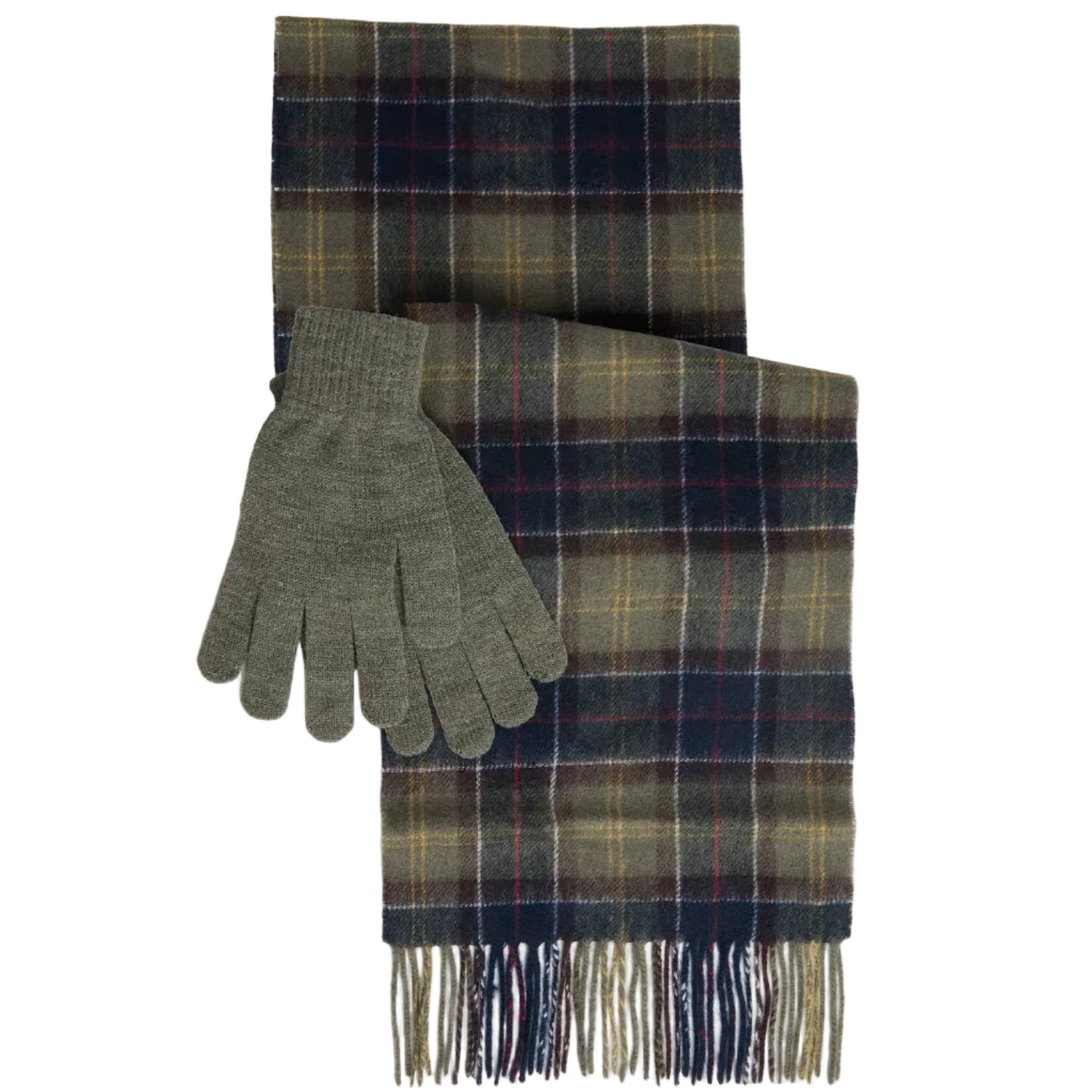 Set regalo sciarpa e guanti Tartan