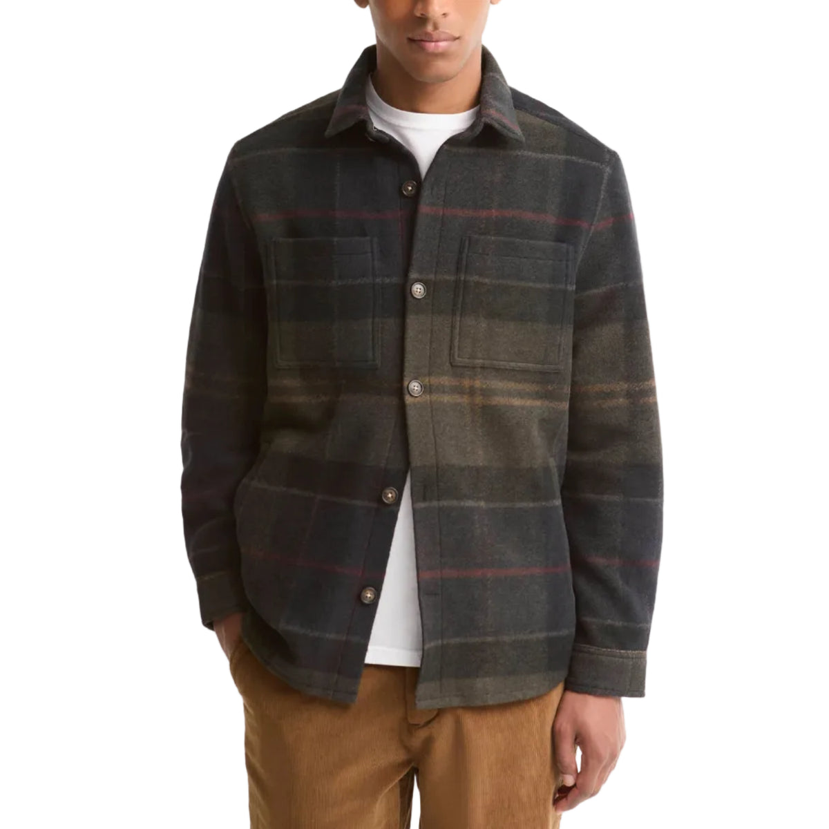 Overshirt Woodlane spazzolata con motivo a quadri