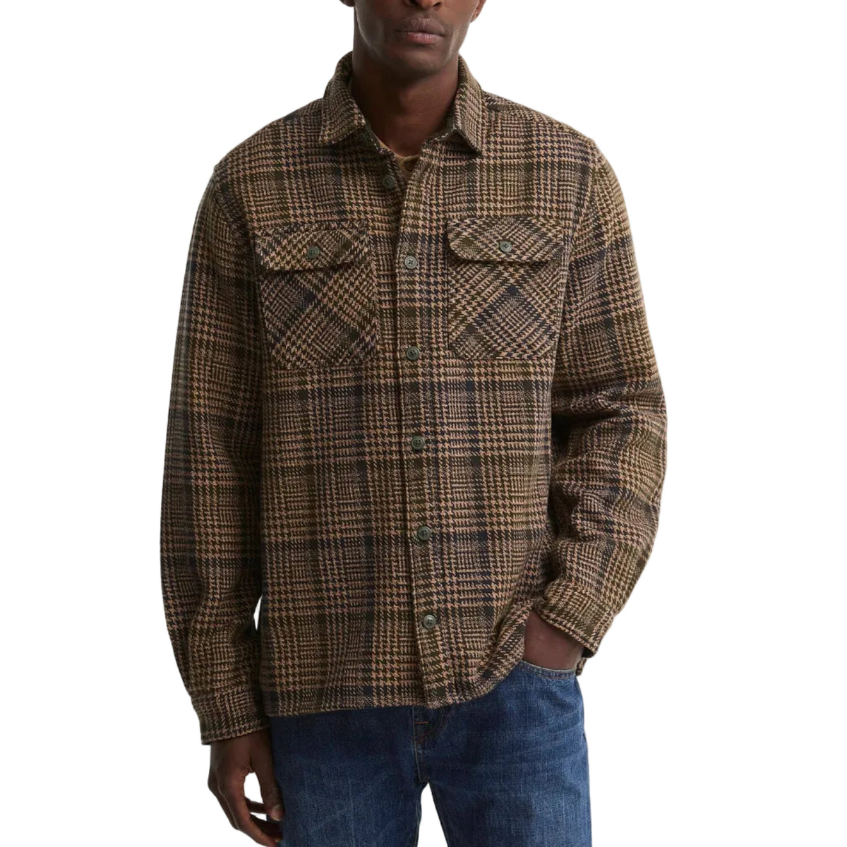 Camicia Millom dal taglio morbido con motivo pied-de-poule