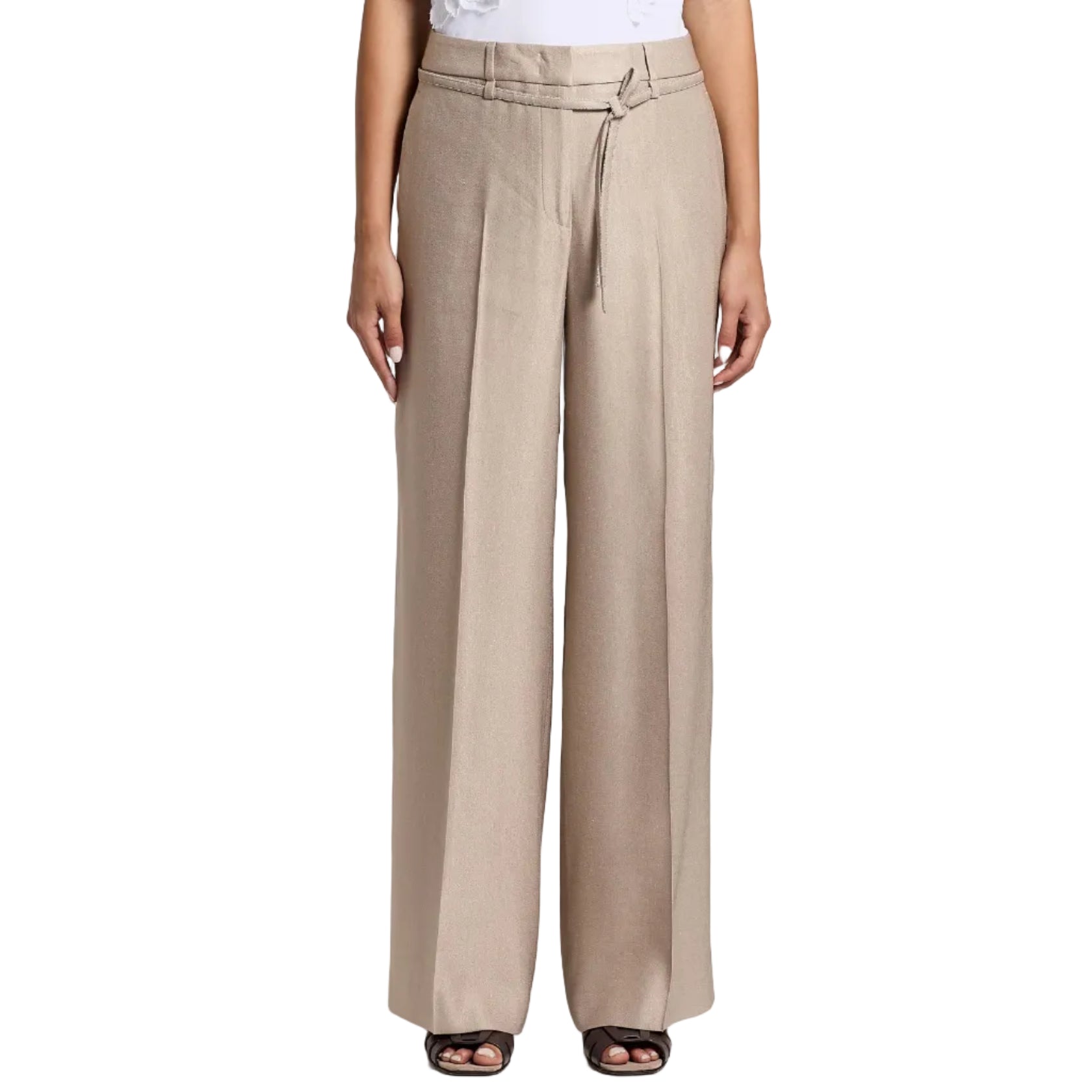 Pantalone palazzo in lino viscosa